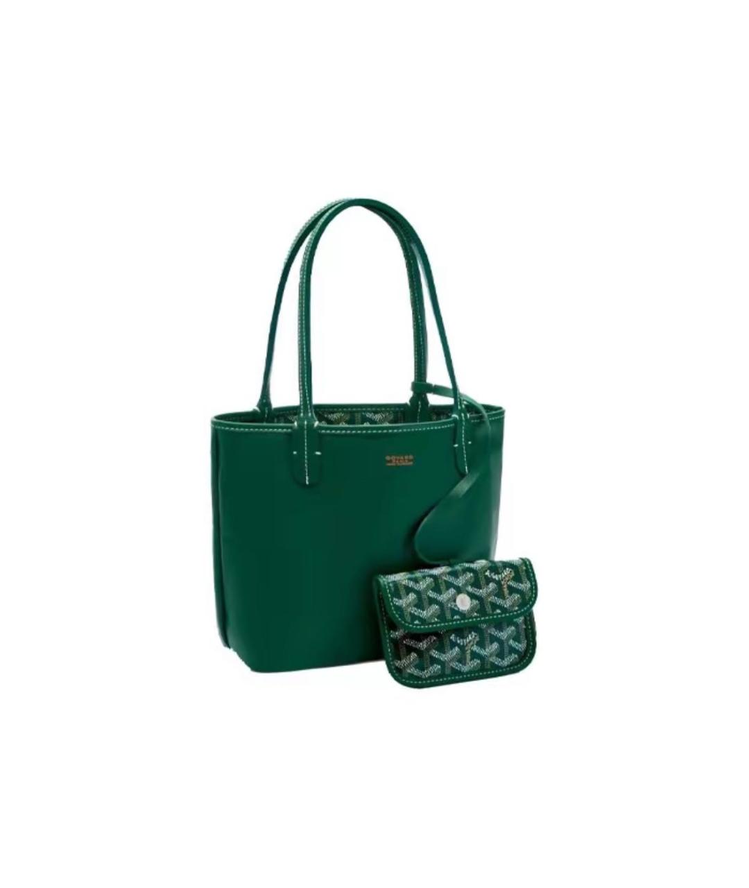 GOYARD Зеленая кожаная сумка через плечо, фото 4