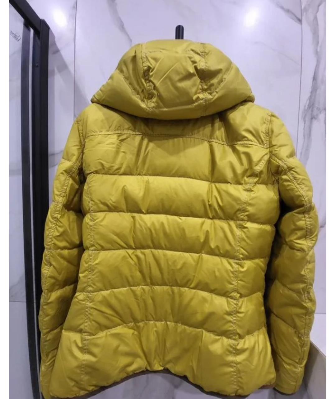 MONCLER Горчичный полиэстеровый пуховик, фото 2