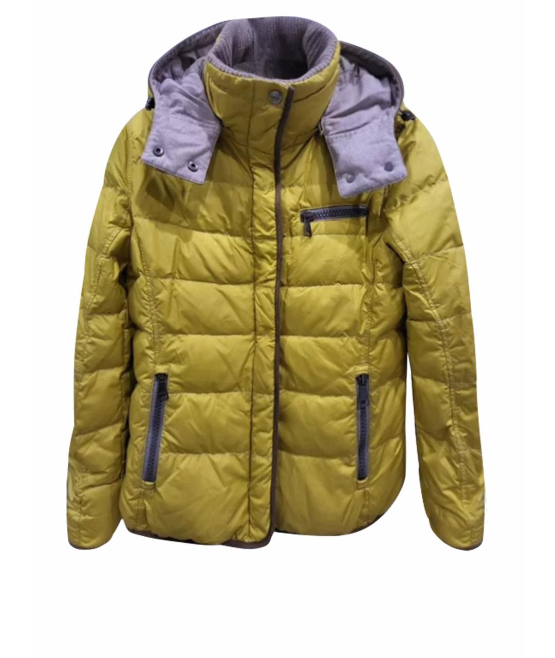MONCLER Горчичный полиэстеровый пуховик, фото 1
