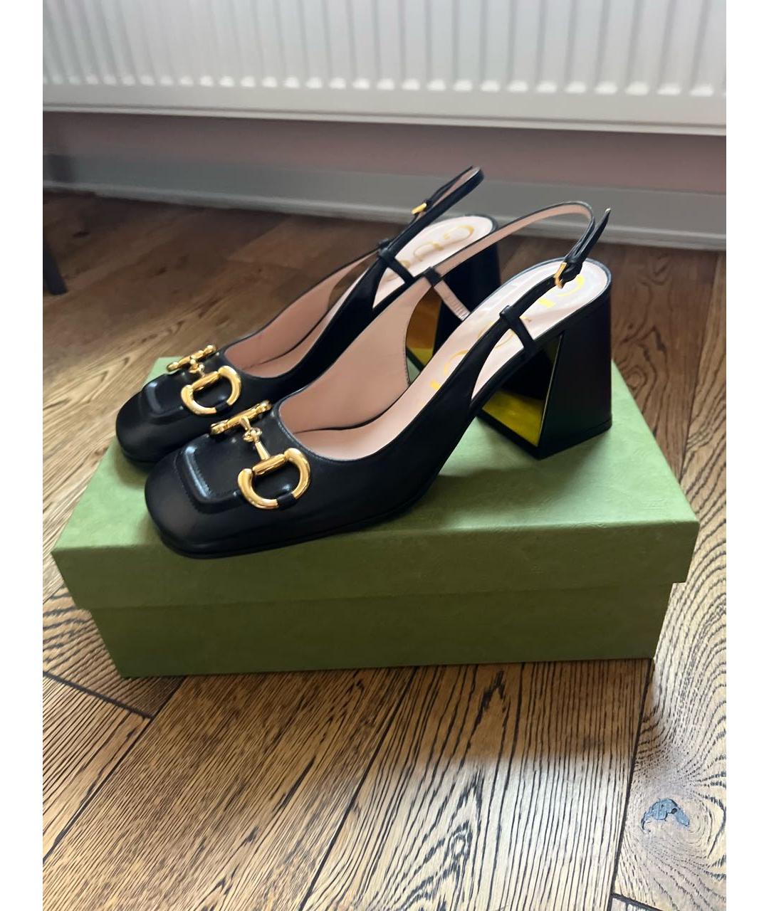 GUCCI Черные кожаные туфли, фото 6