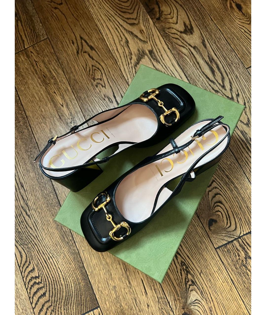 GUCCI Черные кожаные туфли, фото 3