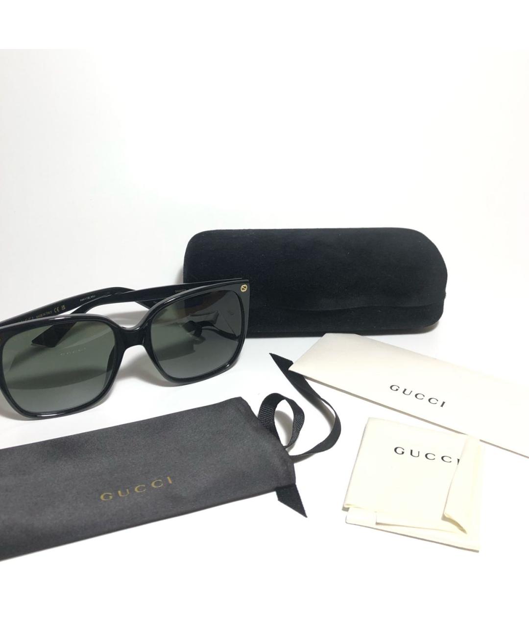 GUCCI Черные пластиковые солнцезащитные очки, фото 4