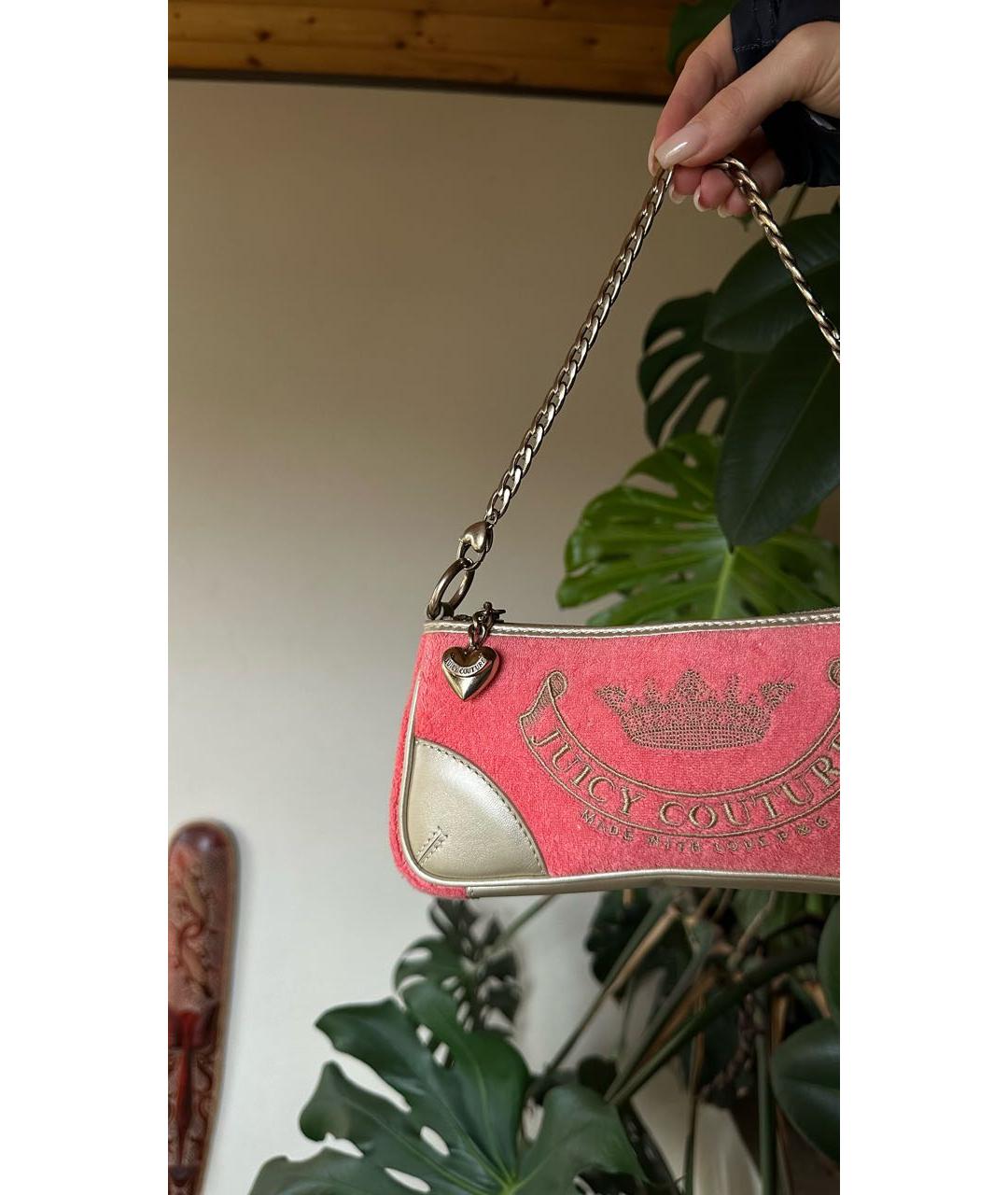 JUICY COUTURE Коралловая кожаная сумка с короткими ручками, фото 2