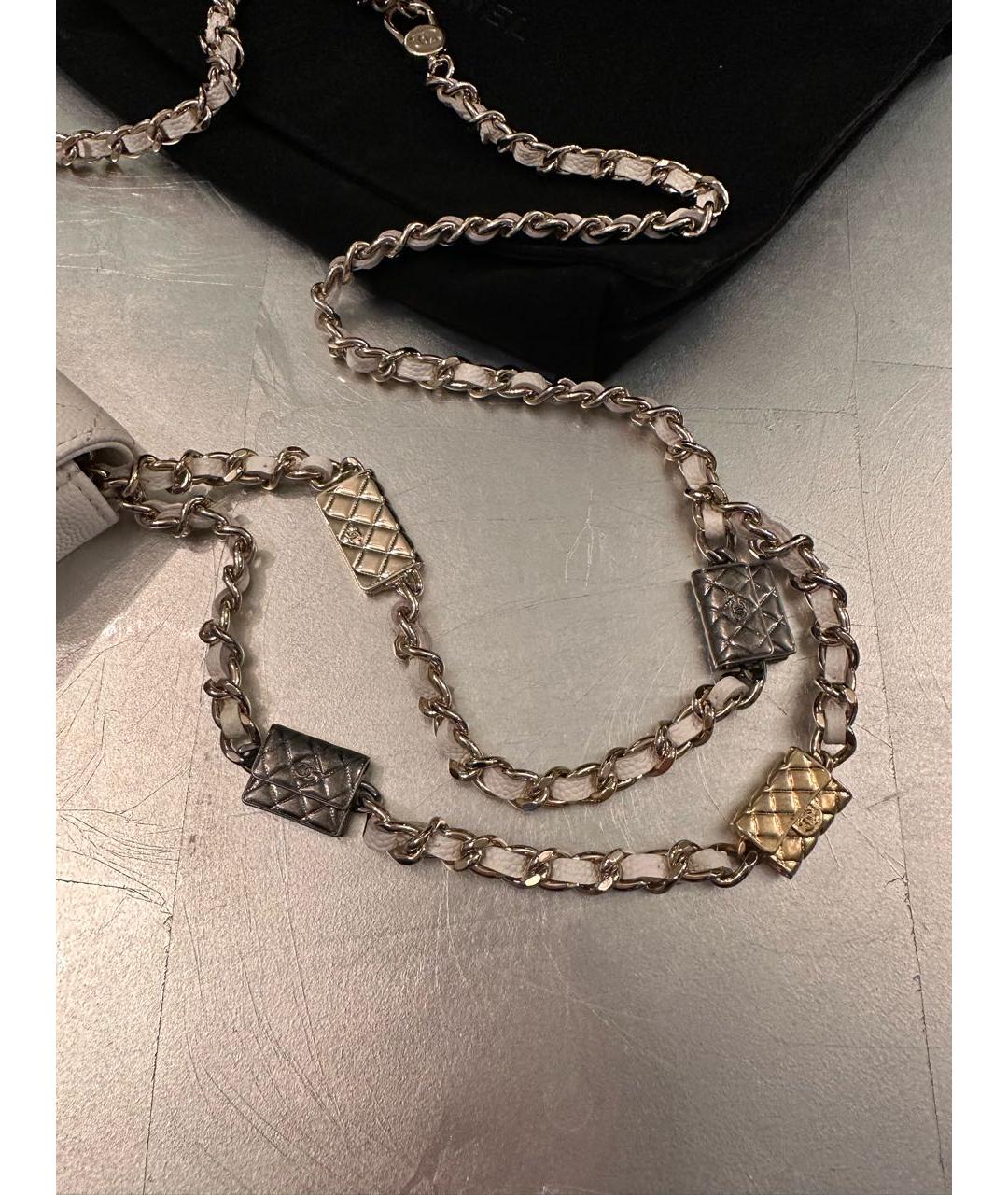 CHANEL Белая кожаная поясная сумка, фото 6