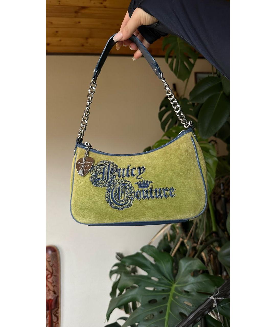 JUICY COUTURE Зеленая кожаная сумка с короткими ручками, фото 9