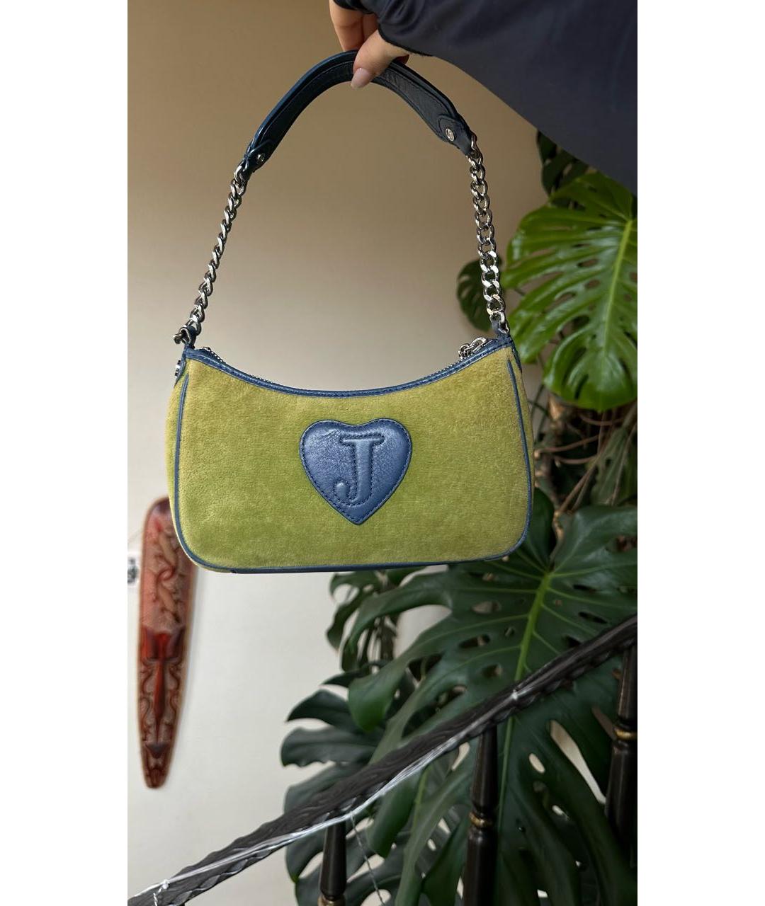 JUICY COUTURE Зеленая кожаная сумка с короткими ручками, фото 8