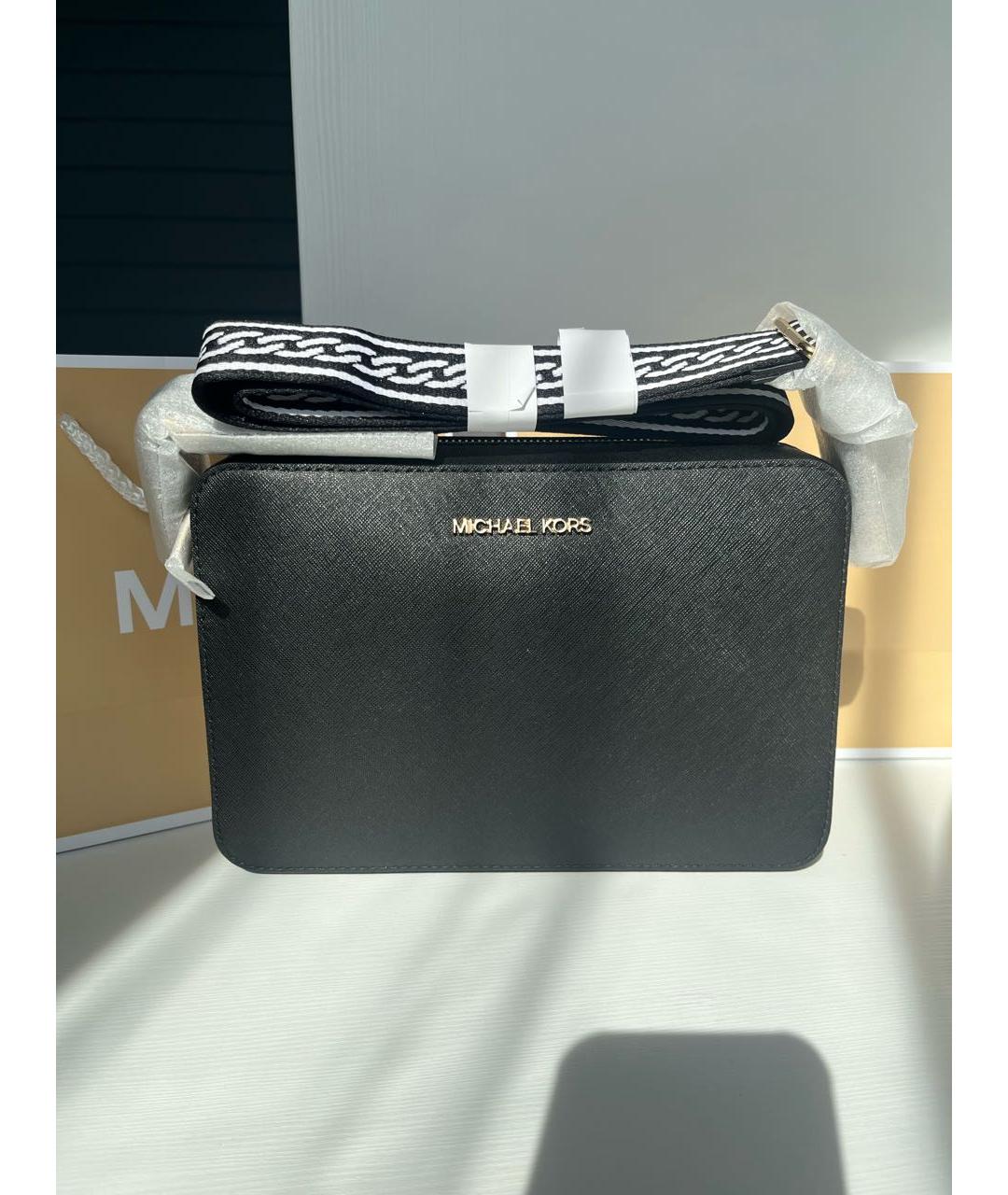 MICHAEL KORS Черная кожаная сумка через плечо, фото 7