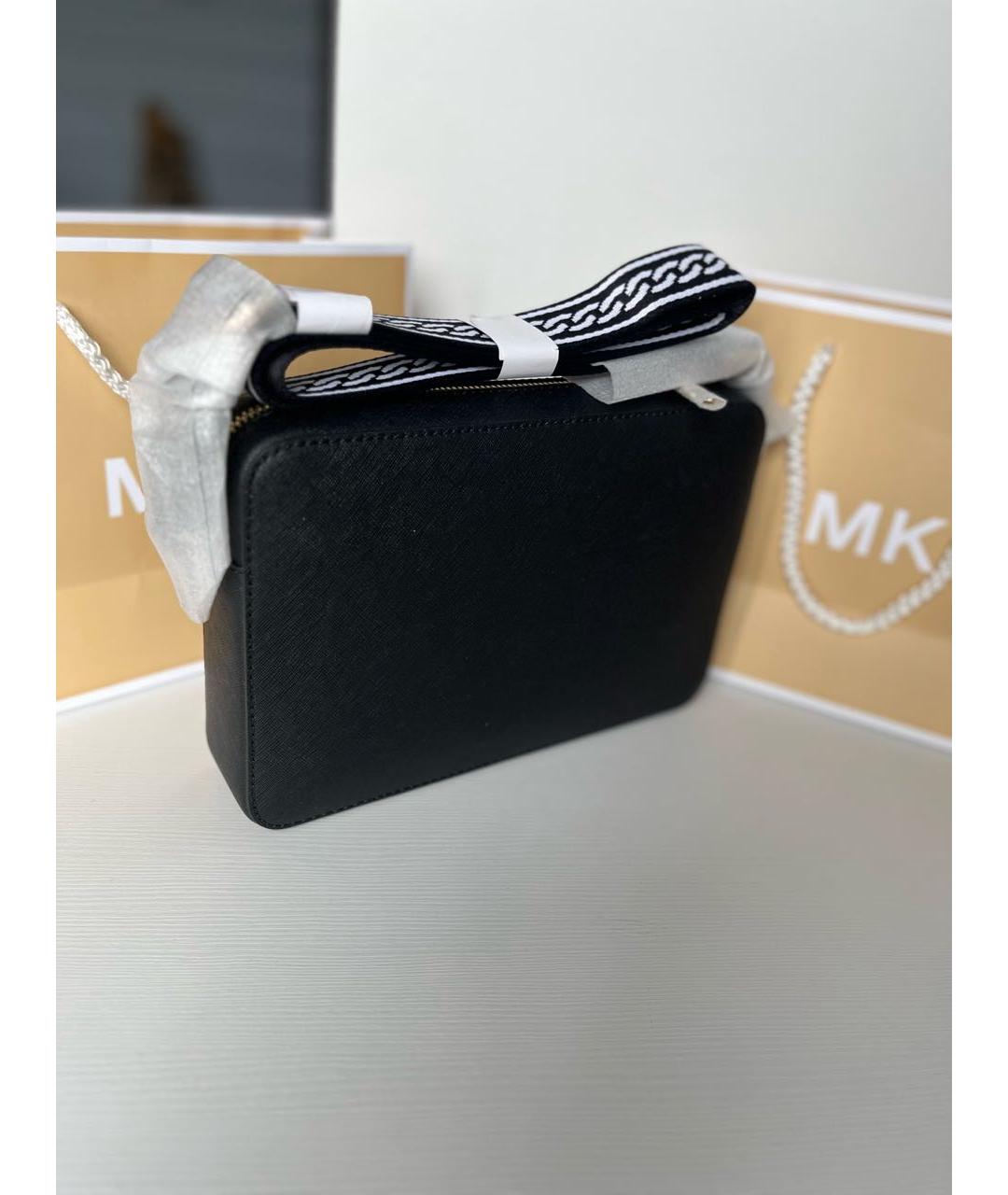 MICHAEL KORS Черная кожаная сумка через плечо, фото 3