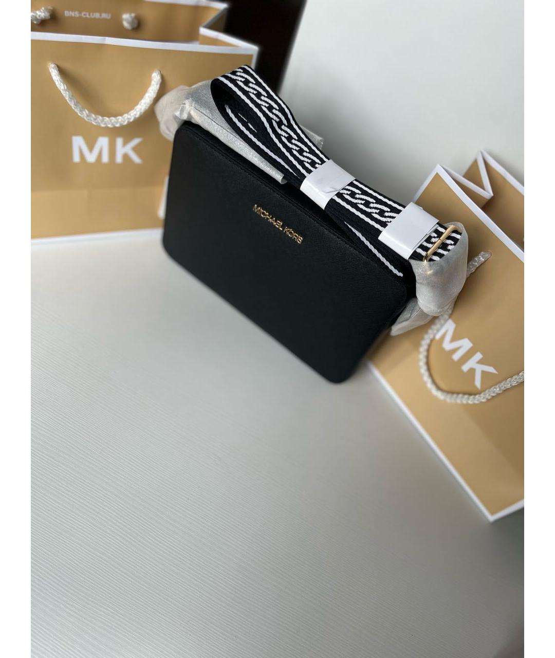 MICHAEL KORS Черная кожаная сумка через плечо, фото 5