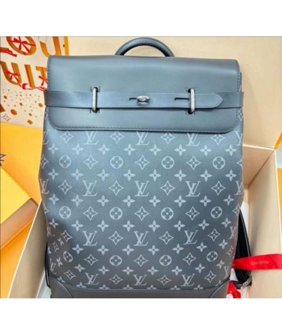 LOUIS VUITTON Темно-синий кожаный рюкзак, фото 9