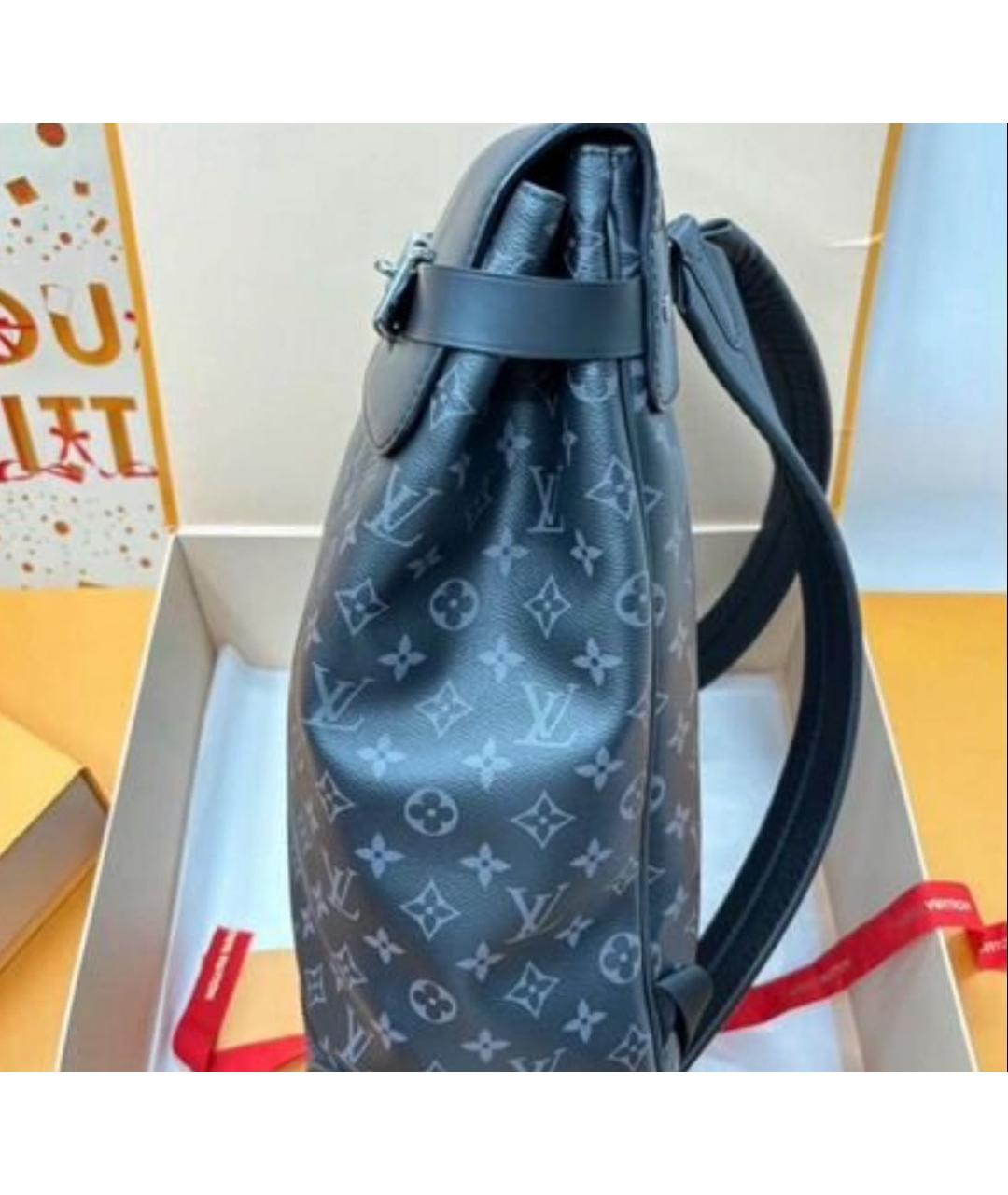 LOUIS VUITTON Темно-синий кожаный рюкзак, фото 7