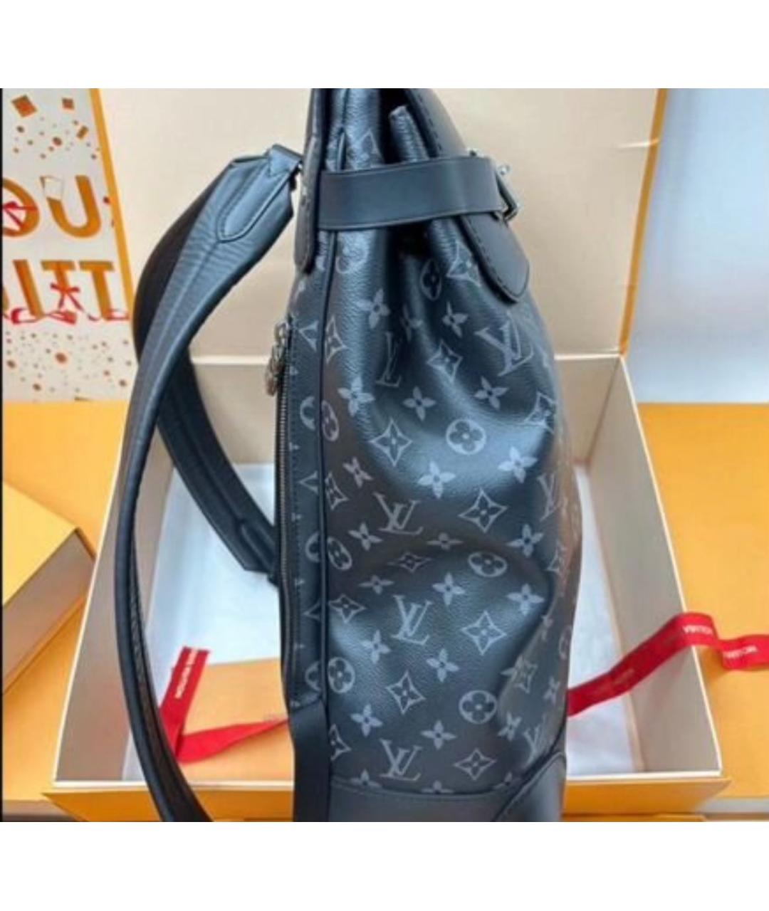 LOUIS VUITTON Темно-синий кожаный рюкзак, фото 8