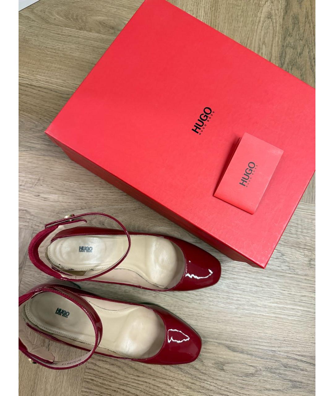 HUGO BOSS Бордовые туфли из лакированной кожи, фото 6