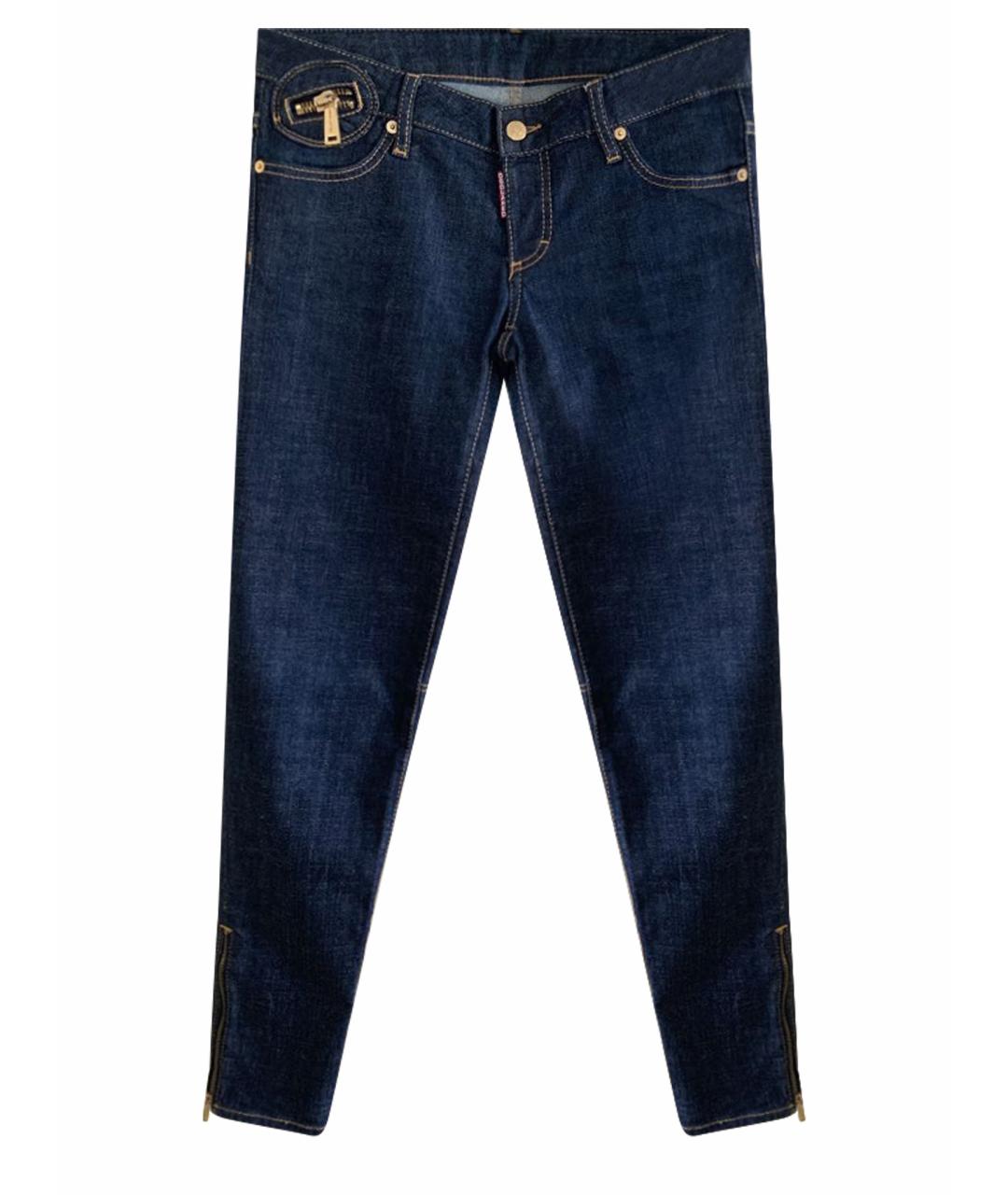 DSQUARED2 Темно-синие хлопковые джинсы слим, фото 1