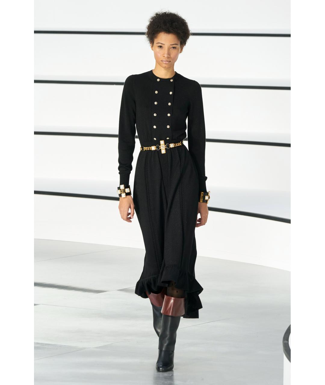 CHANEL Черное вискозное коктейльное платье, фото 2
