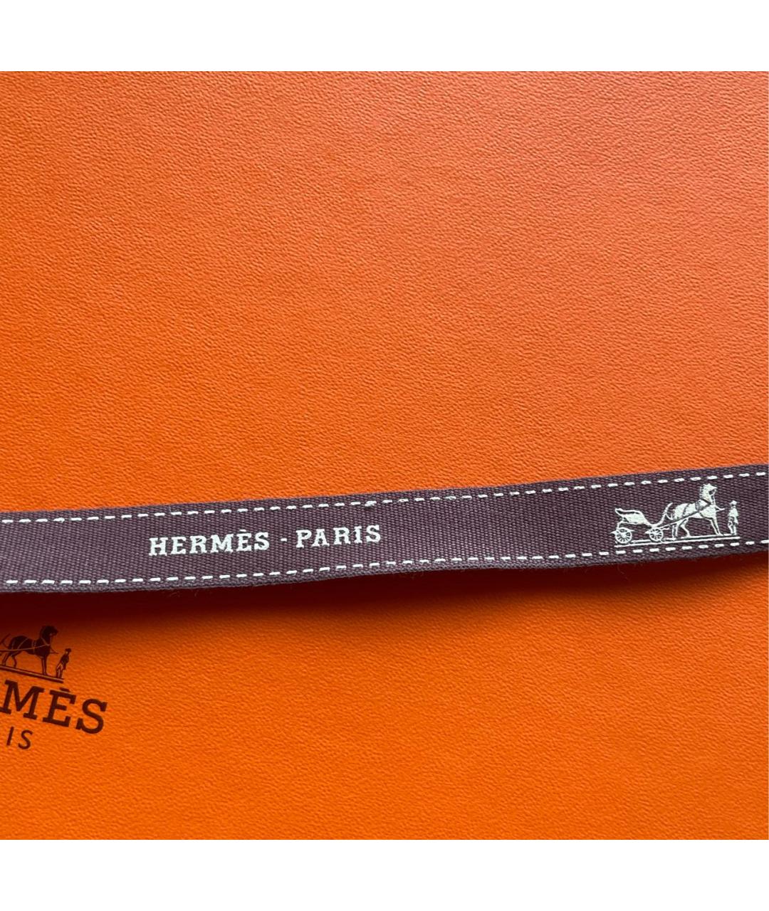 HERMES Оранжевый шелковый шарф, фото 4