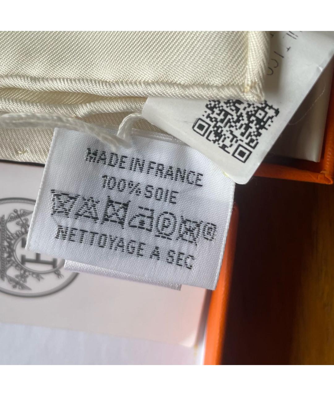 HERMES Голубой шелковый шарф, фото 5