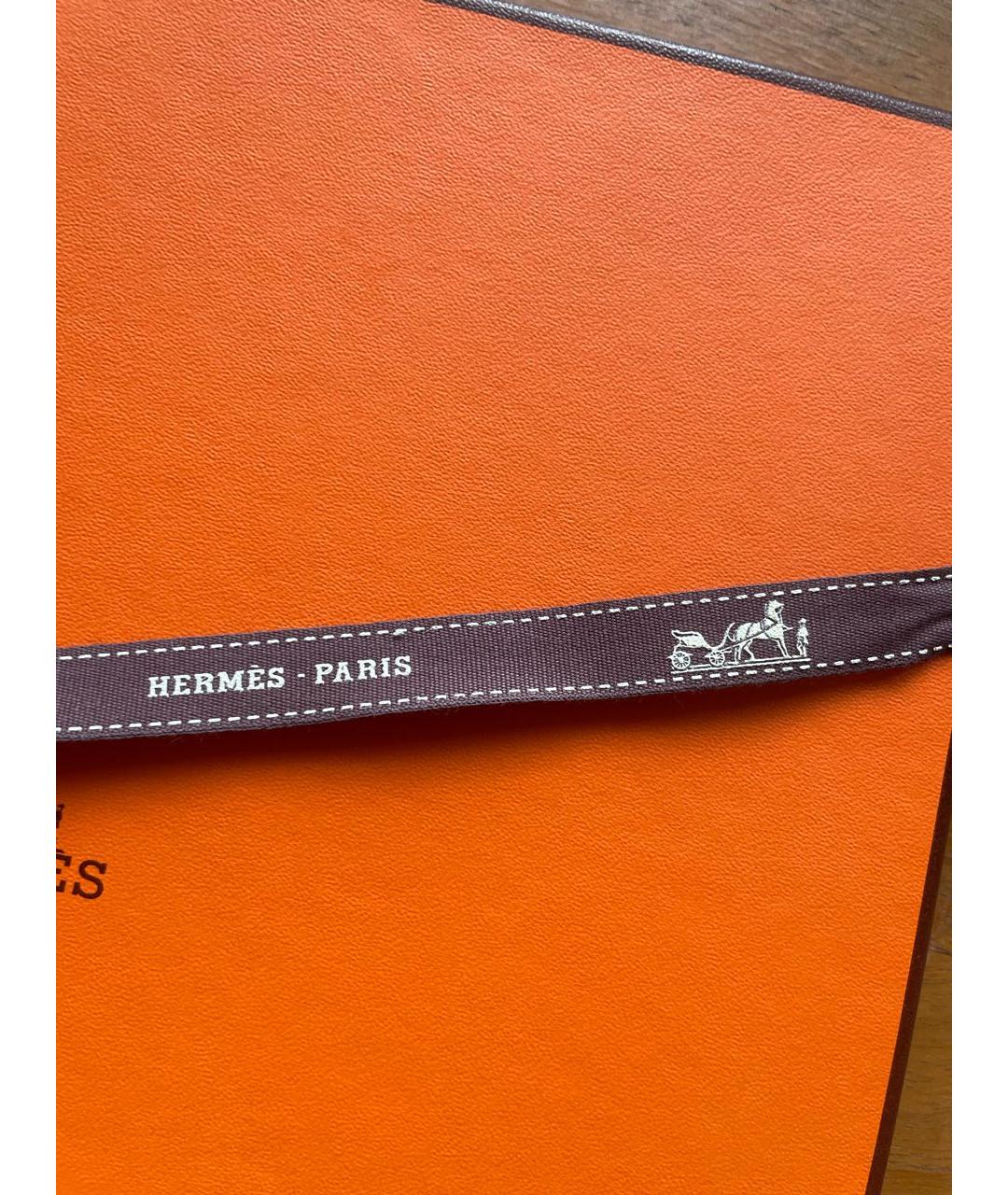 HERMES Голубой шелковый шарф, фото 3