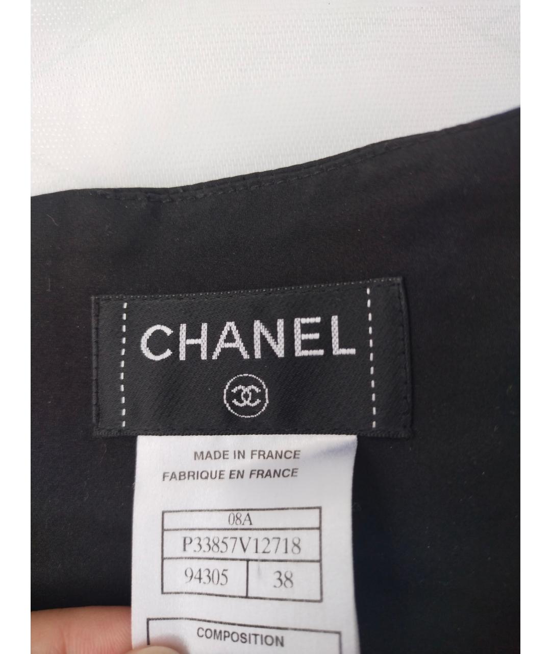 CHANEL Черная шелковая юбка миди, фото 5
