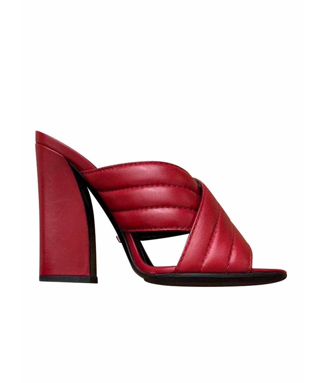 GUCCI Красные кожаные босоножки, фото 1