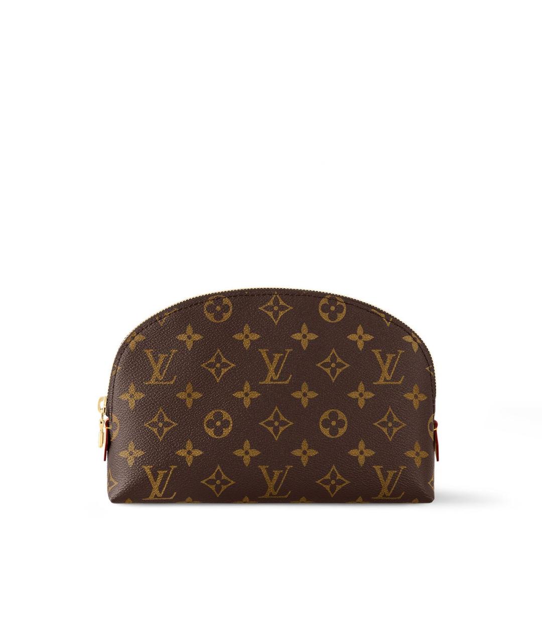 LOUIS VUITTON Коричневая кожаная косметичка, фото 8
