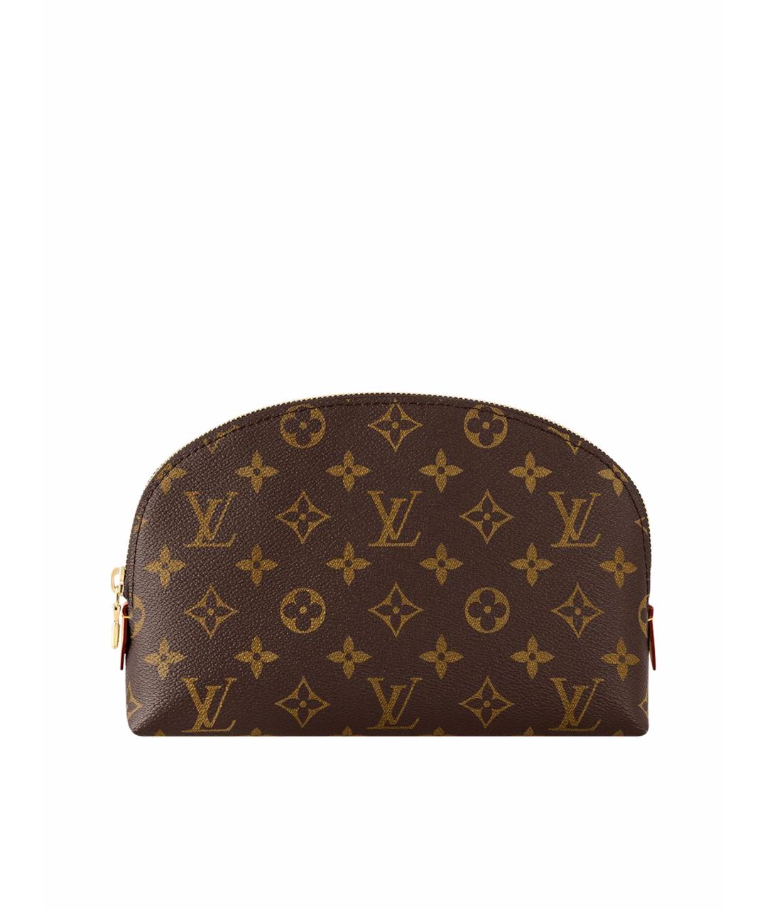 LOUIS VUITTON Коричневая кожаная косметичка, фото 1