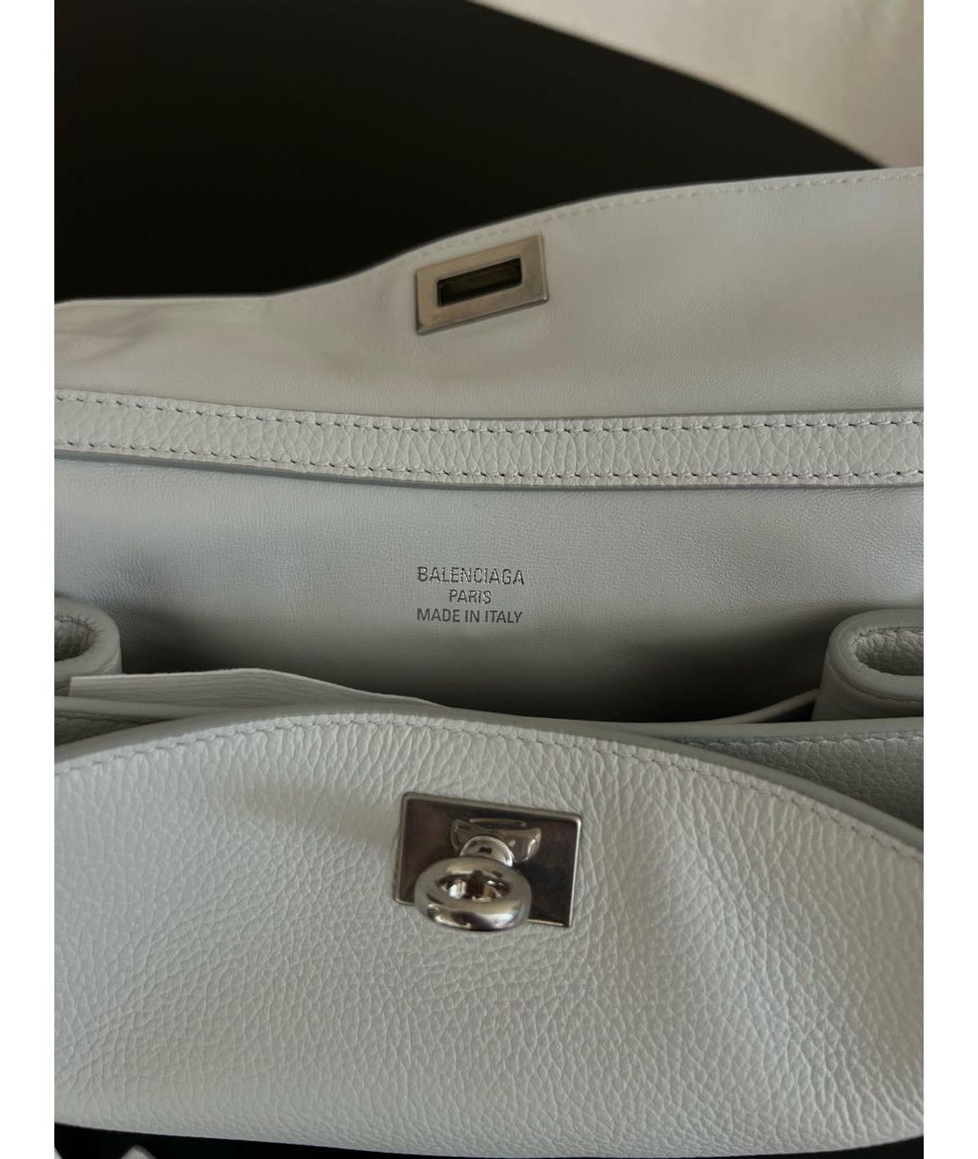 BALENCIAGA Белая кожаная сумка с короткими ручками, фото 8