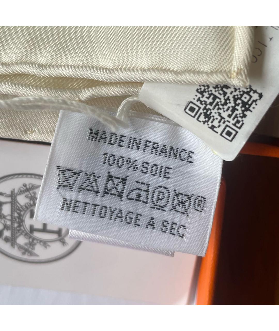 HERMES Оранжевый шелковый шарф, фото 4