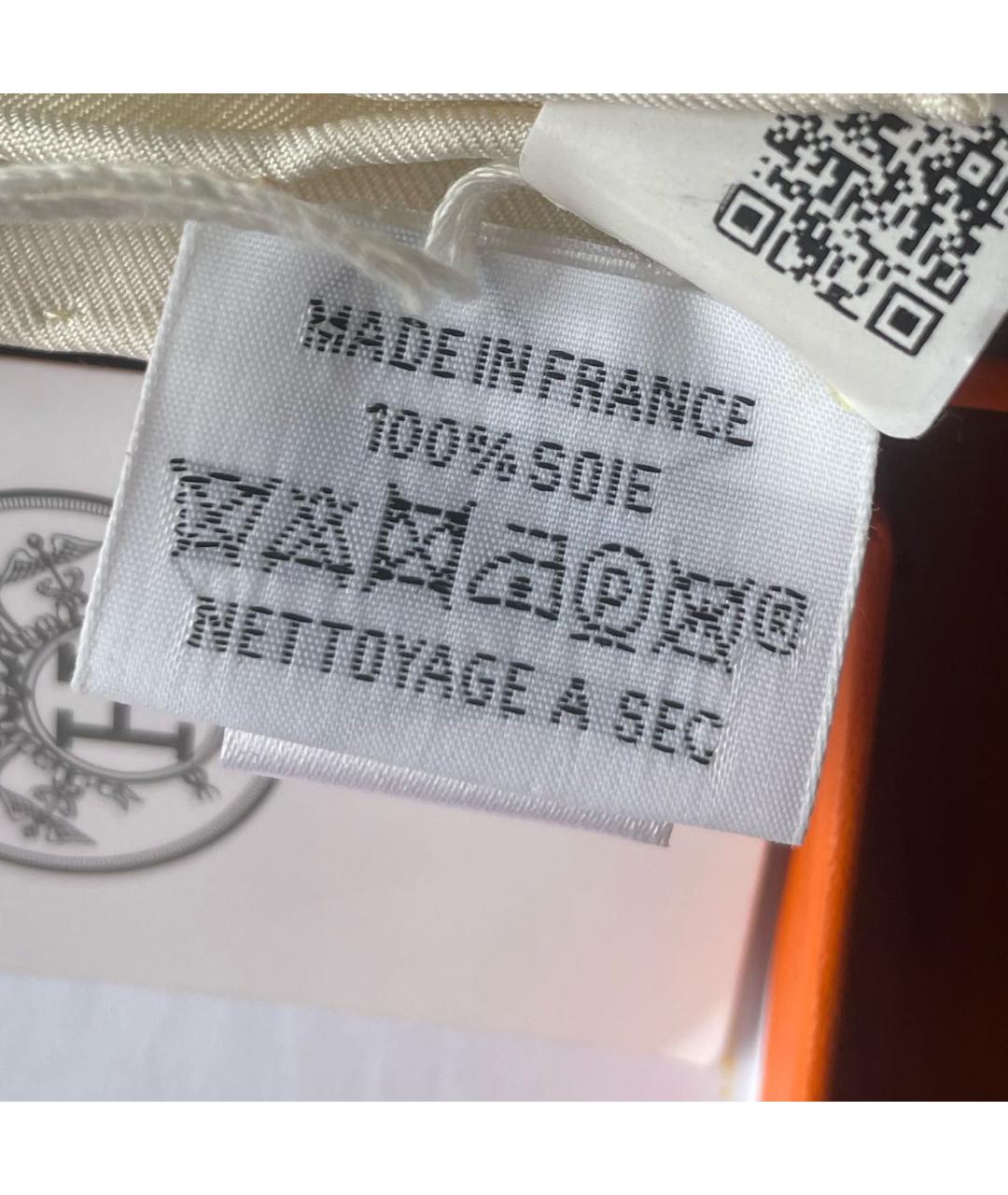 HERMES Оранжевый шелковый шарф, фото 6