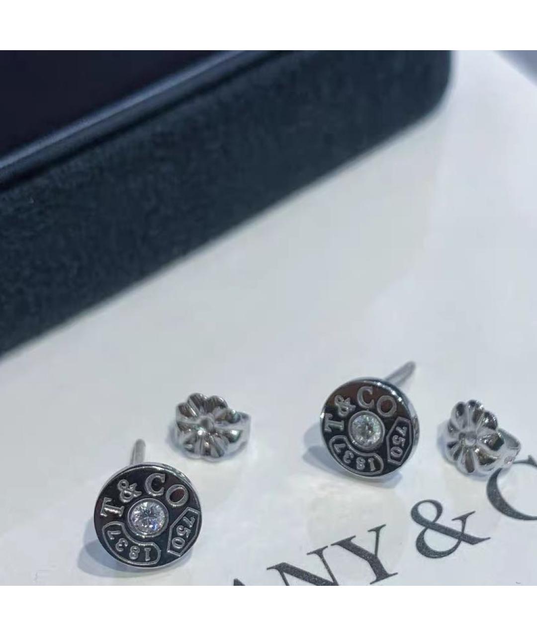 TIFFANY&CO Белые серьги из белого золота, фото 4