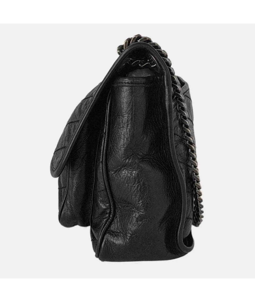 SAINT LAURENT Черная кожаная сумка тоут, фото 2