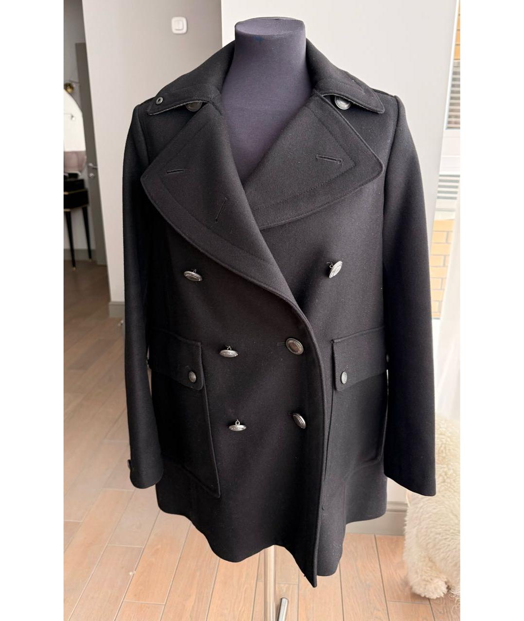 BURBERRY Черное шерстяное пальто, фото 5