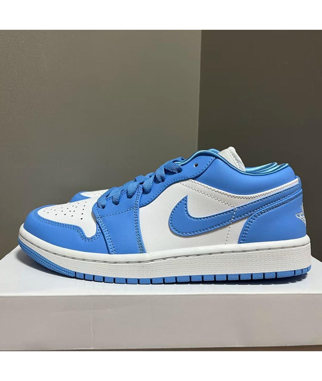 JORDAN Голубые кожаные кроссовки, фото 2