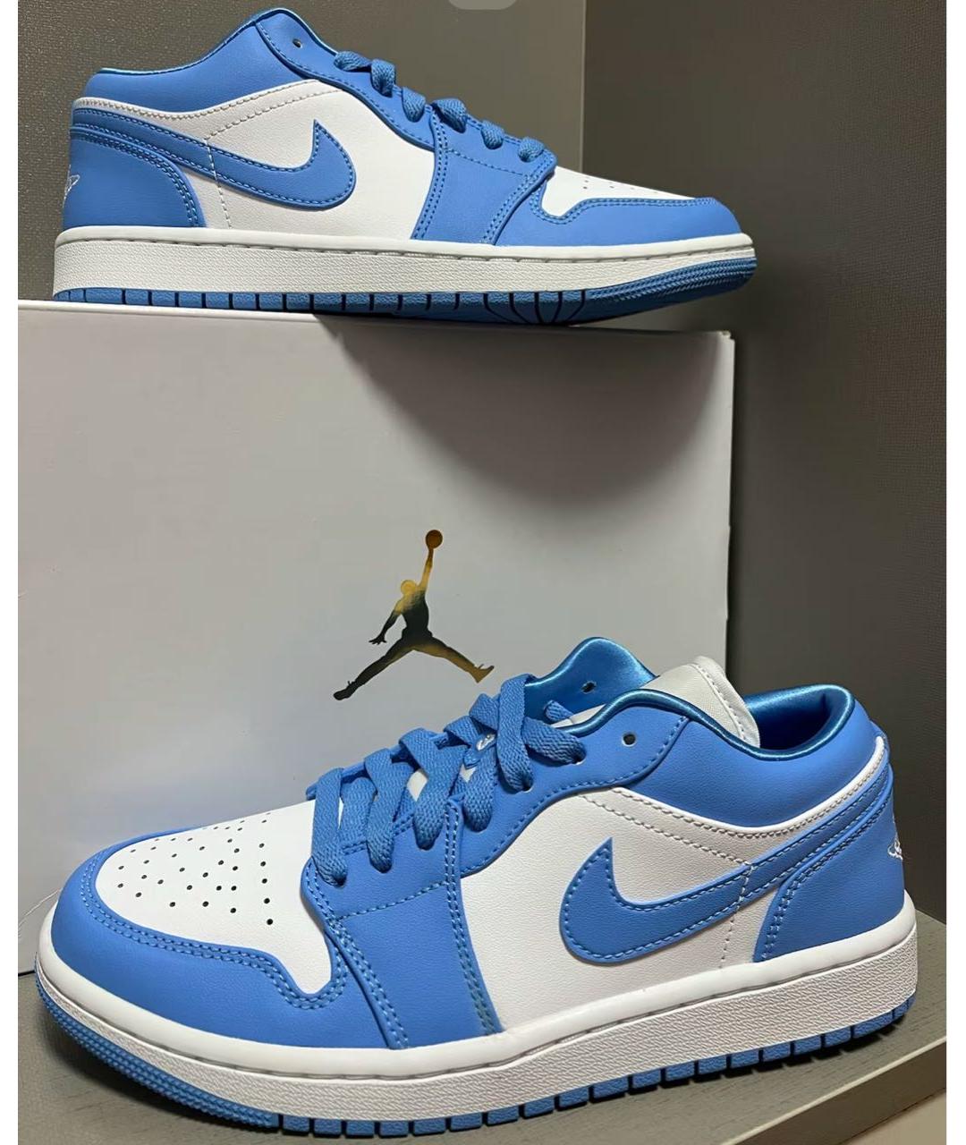 JORDAN Голубые кожаные кроссовки, фото 3