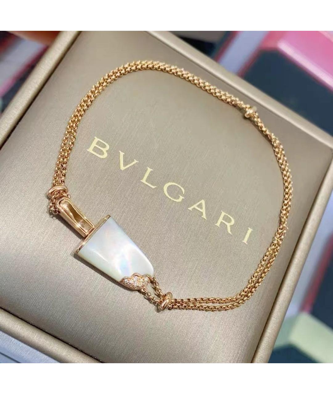 BVLGARI Белый браслет из розового золота, фото 5