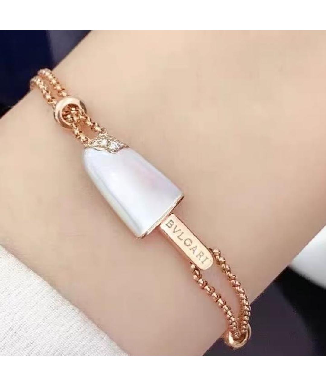 BVLGARI Белый браслет из розового золота, фото 7