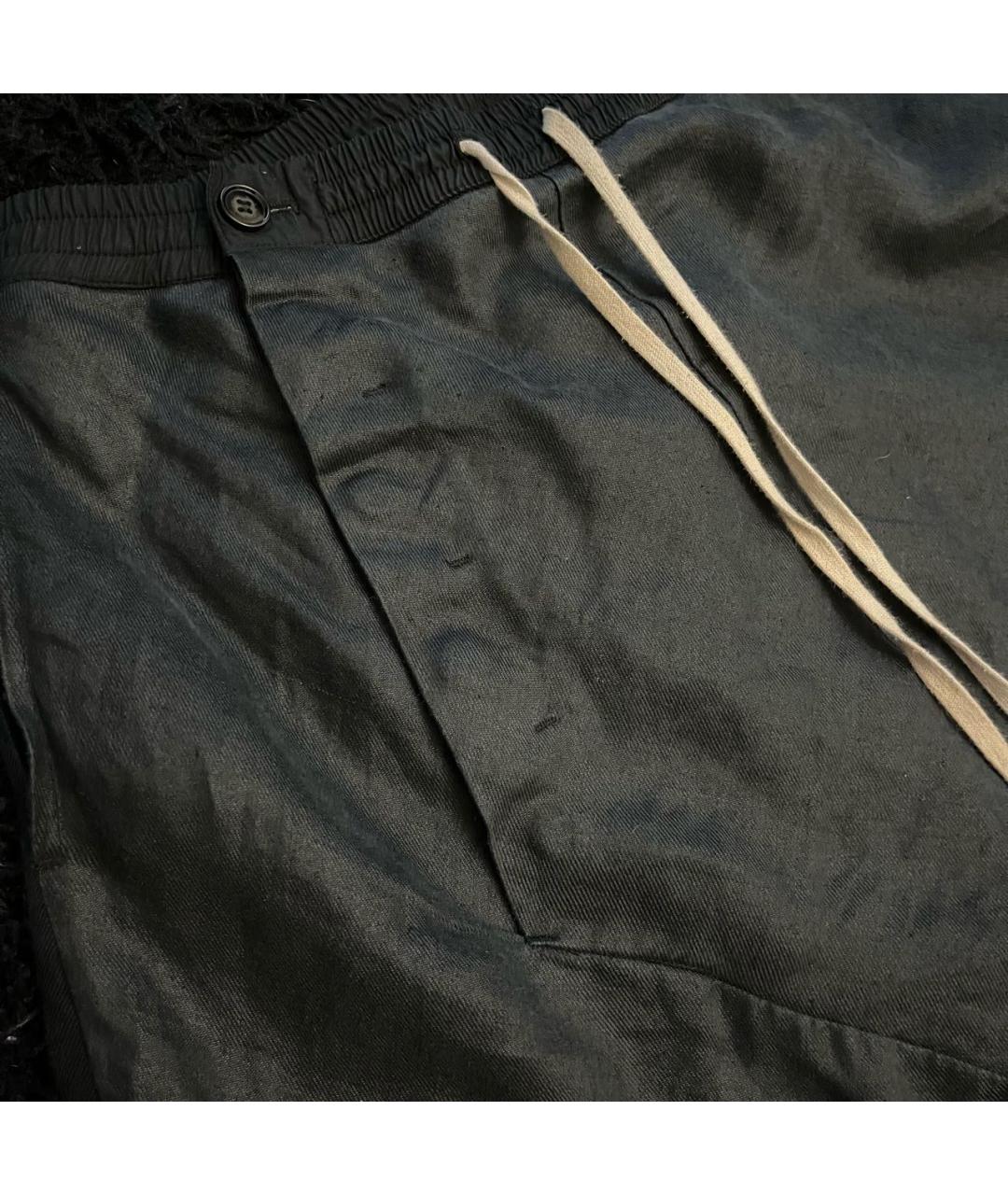 RICK OWENS Черные льняные шорты, фото 3