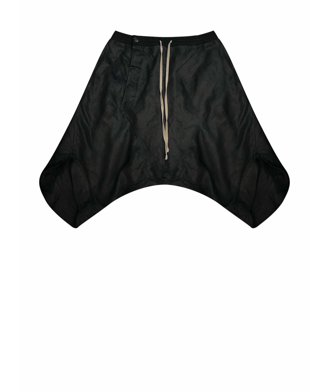 RICK OWENS Черные льняные шорты, фото 1