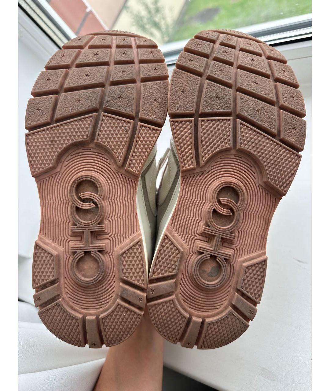 JIMMY CHOO Белые кожаные кроссовки, фото 5