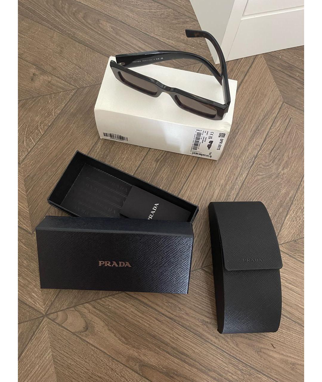 PRADA Коричневые пластиковые солнцезащитные очки, фото 4