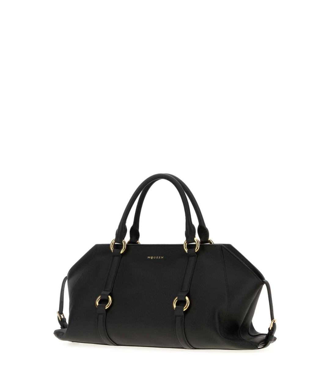 ALEXANDER MCQUEEN Черная бархатная сумка с короткими ручками, фото 2
