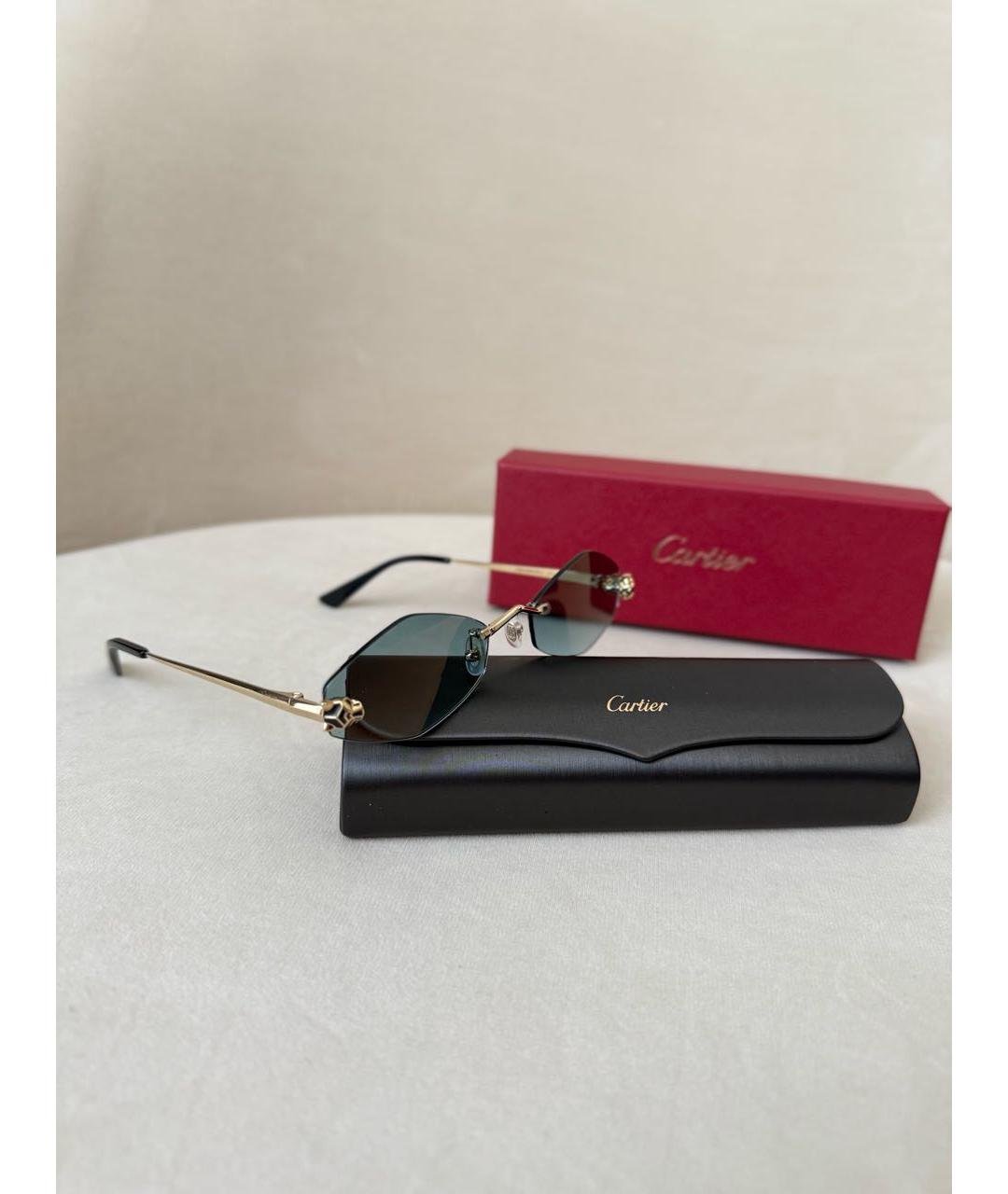 CARTIER Голубые металлические солнцезащитные очки, фото 2