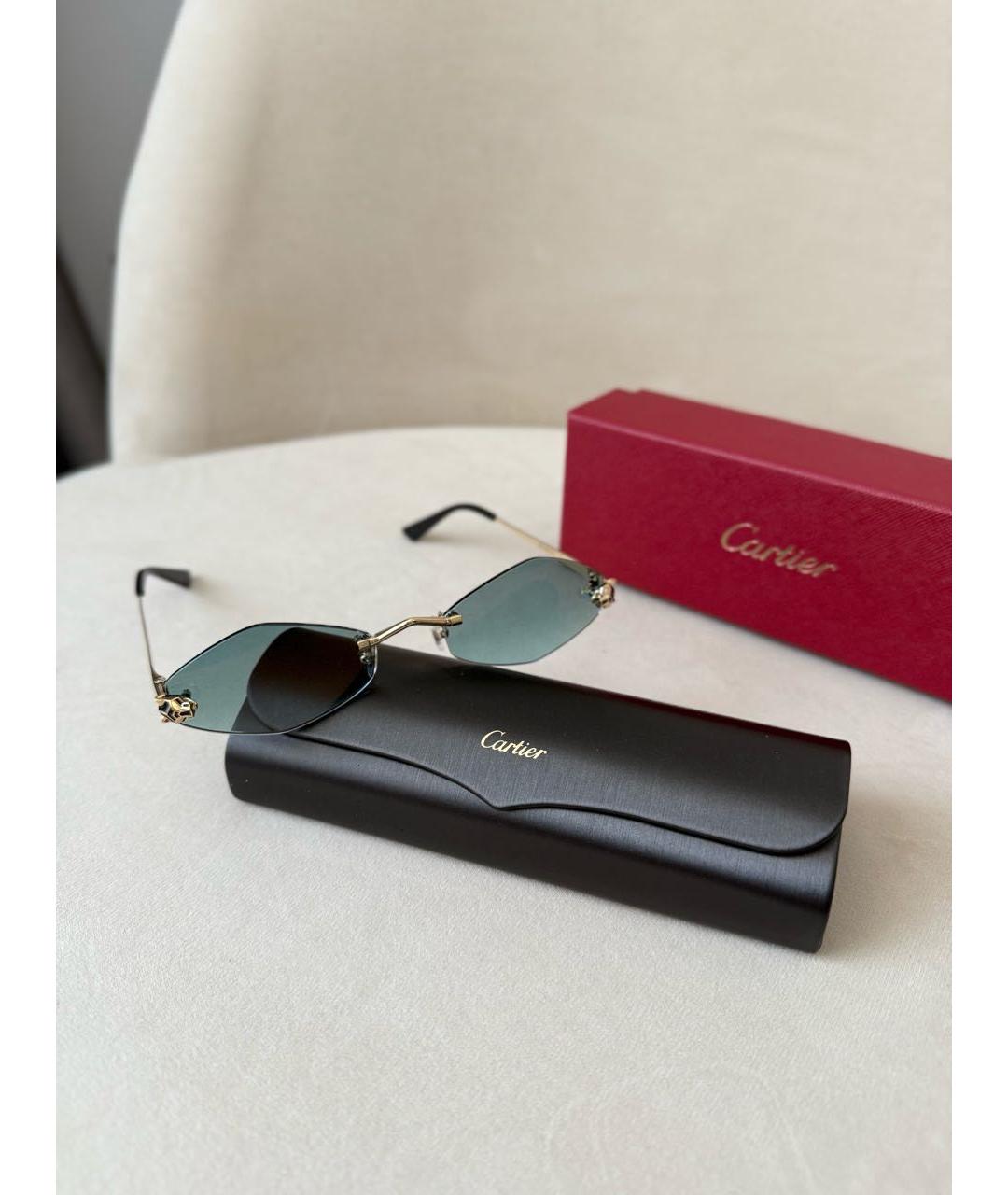 CARTIER Голубые металлические солнцезащитные очки, фото 3