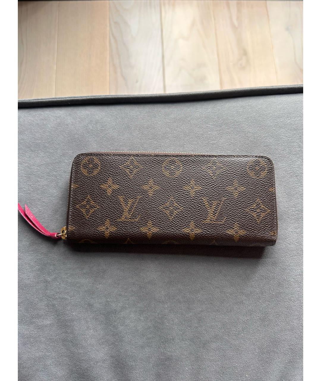 LOUIS VUITTON Коричневый кожаный кошелек, фото 9