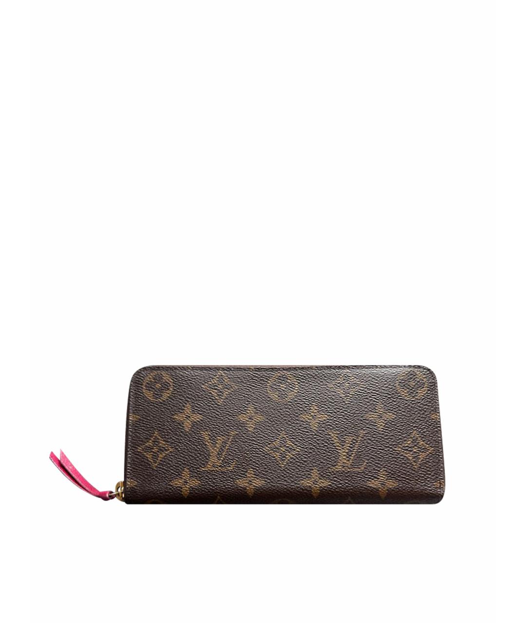 LOUIS VUITTON Коричневый кожаный кошелек, фото 1