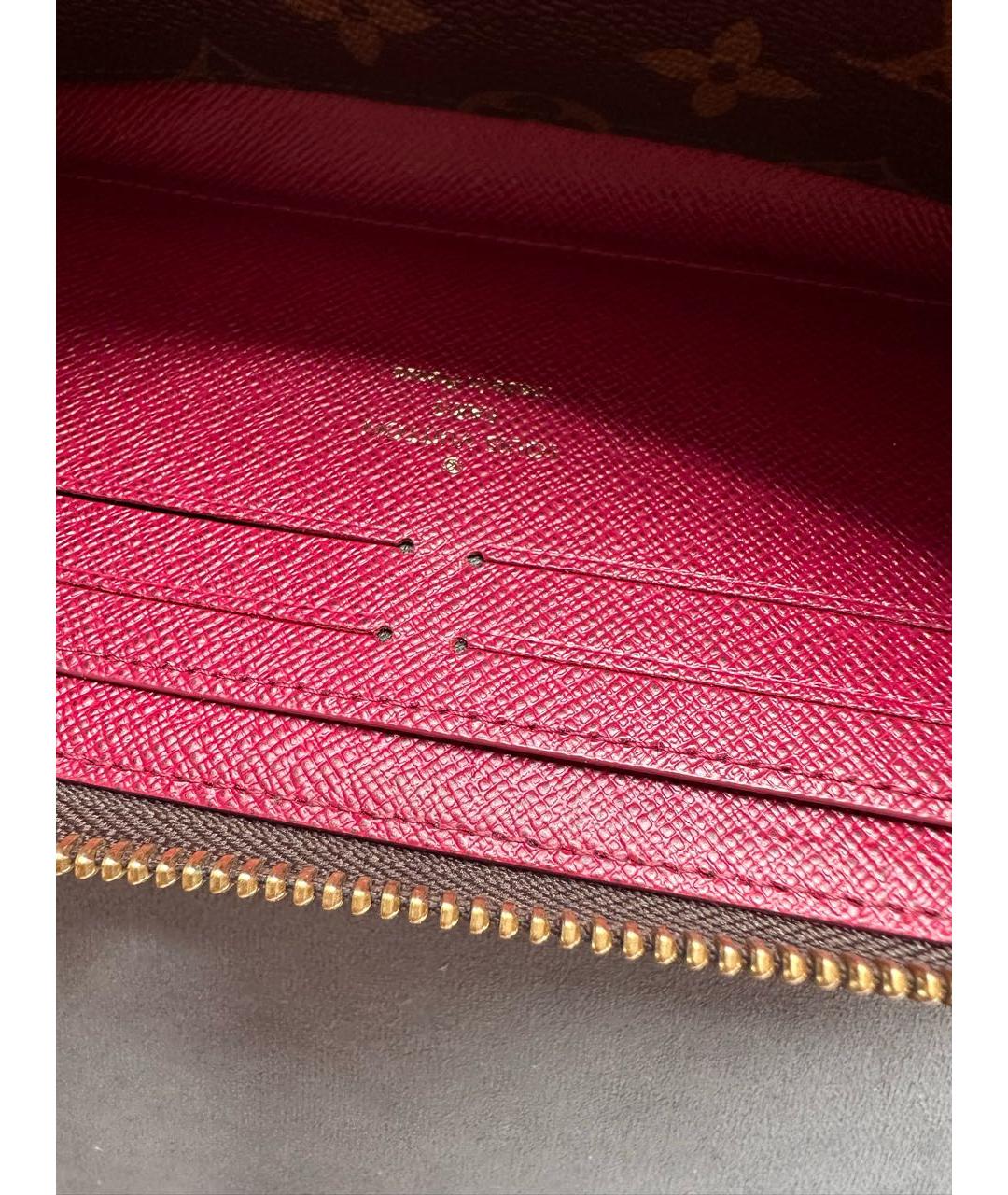 LOUIS VUITTON Коричневый кожаный кошелек, фото 8