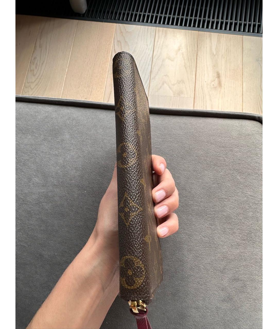 LOUIS VUITTON Коричневый кожаный кошелек, фото 5