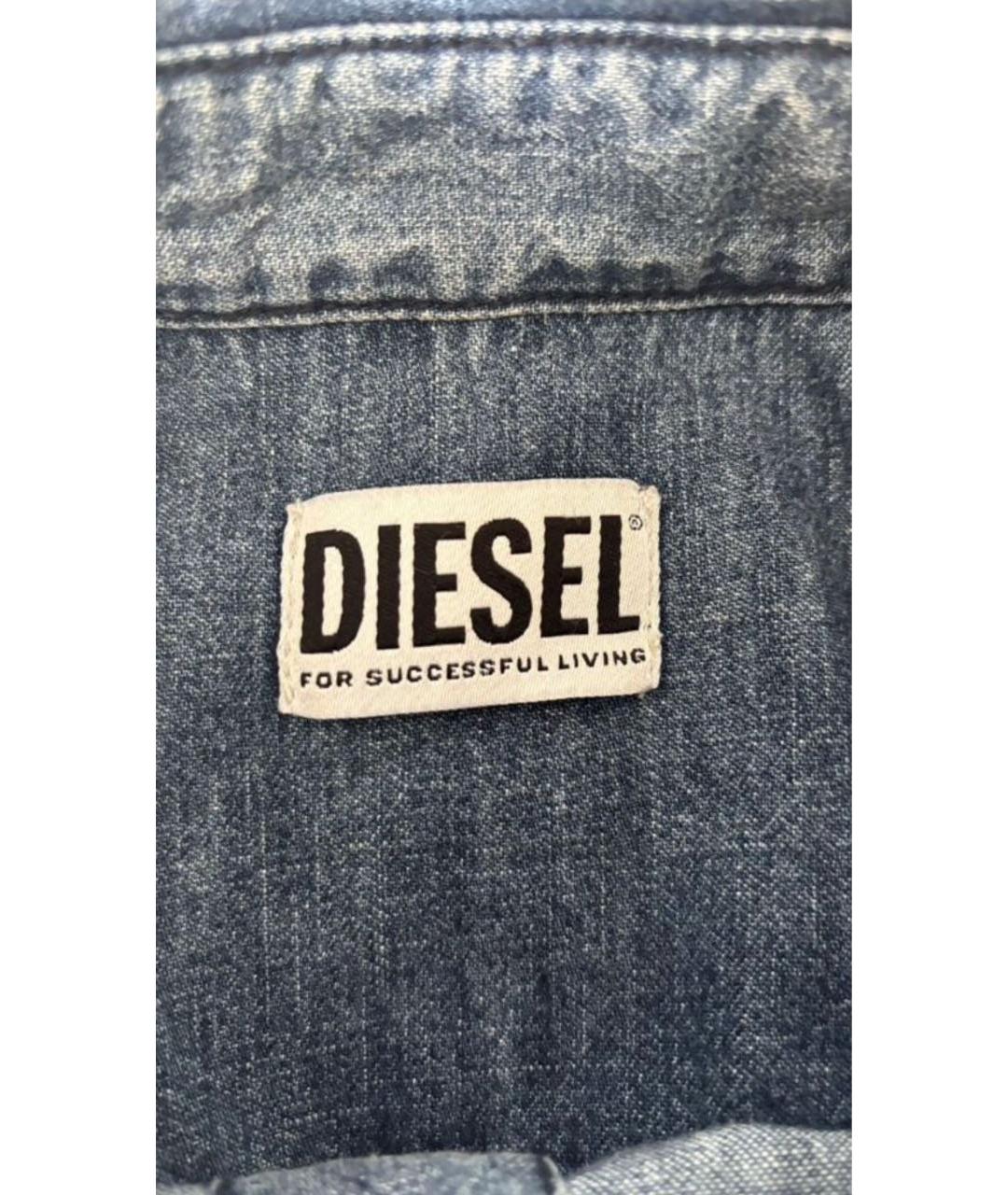 DIESEL Синяя хлопковая кэжуал рубашка, фото 7