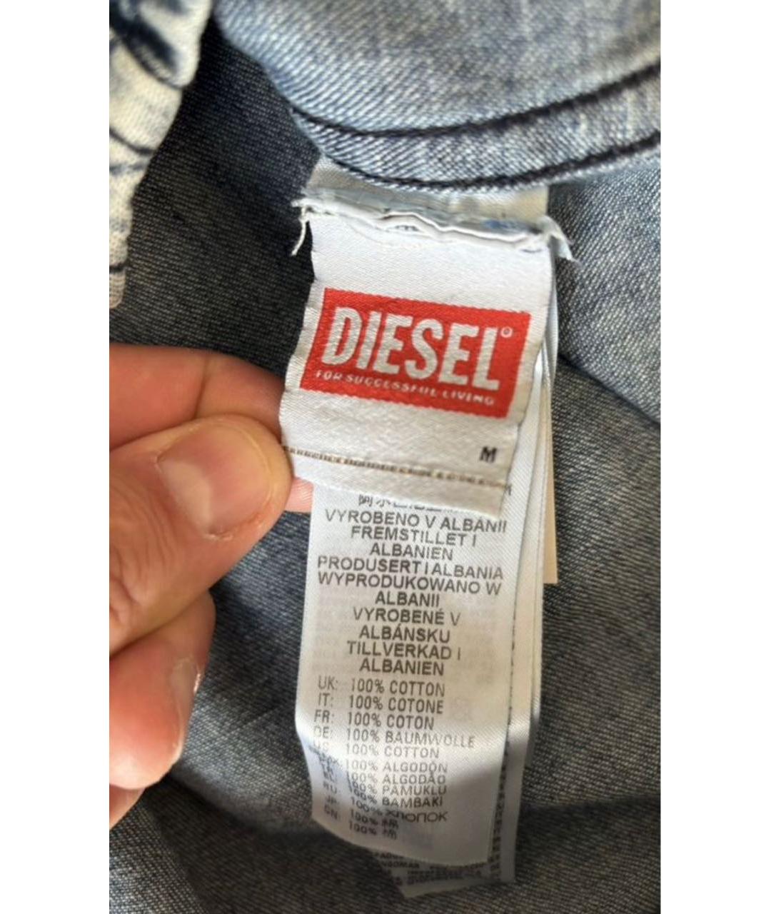 DIESEL Синяя хлопковая кэжуал рубашка, фото 8