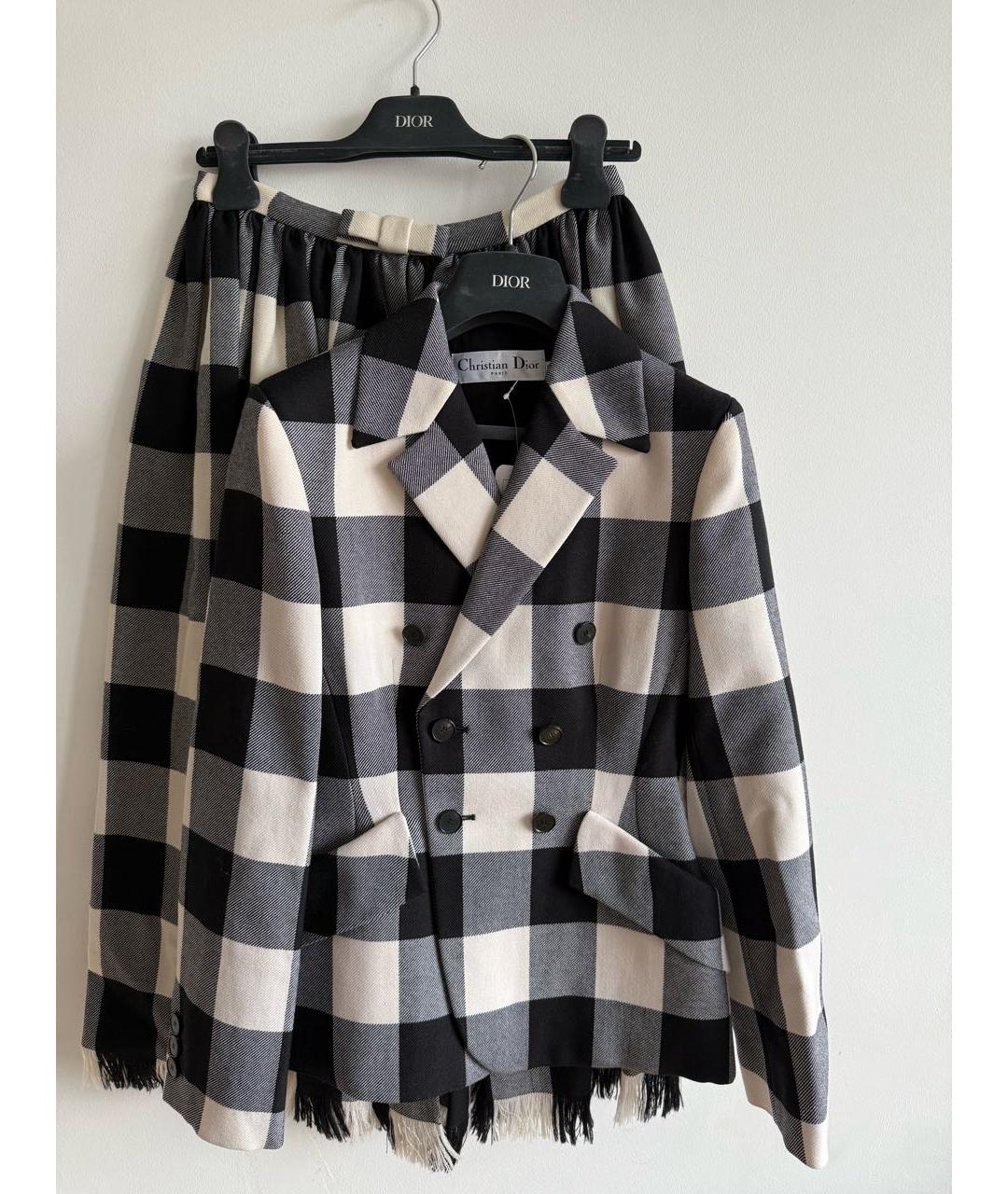 CHRISTIAN DIOR Бежевый шерстяной костюм с юбками, фото 4